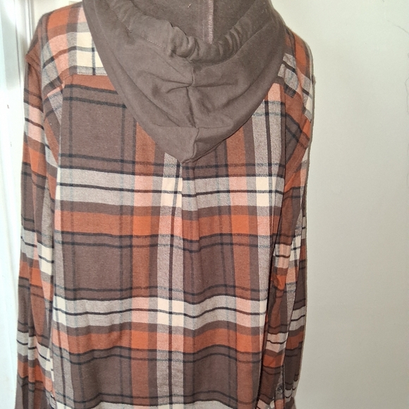 *bogo* Button Up Flannel With Hood - Picture 4 of 4